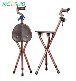 Trekking Poles Whole Adjustable Folding Walking Cane Chair Stool Massage Stick With Seat Portable Fishing Rest LED Light For 3939487