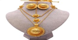 Wedding Jewelry Sets 6Pcs Ethiopian Bridal Jewelry Sets Gold Color Habesha Eritrea African Wedding Necklace Earrings Bracelet For 6972708