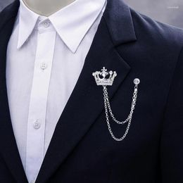 Brooches Crown Brooch Korean British Style Chain Suit Tassel Lapel Pin Badge Retro Men Accessories Wedding Banquet