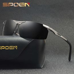 2024 New Cycling Glasses Fashion Aluminum Magnesium Color Changing Sunglasses Male Drivers Mirror Half Frame Polarized Sunglasses Male