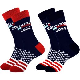 Trump Strocking Presidente Maga Trump Letters Sports Sports Flag American Funny US Election Campanha presidencial listrada Algodão Casual Meias Knee High Sock BC520