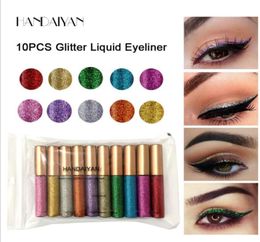 HANDAIYAN Makeup NICEFACE Pearled Metallic Liquid Glitter Eye Liner Diamond High Pearlescent Brown Liquid Eyeliner Tattoo Colorful4280672