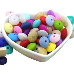 Teethers Toys Cute idea 12mm 10pc silicone beads with long teeth free of bisphenol A food grade baby products oral care pacifier chain accessories baby toys d240509