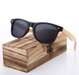 BARCUR 100 Natural Bamboo Sunglasses Men Polarized Sun glass Female Bamboo Glass Women with Spring Hinge6030749