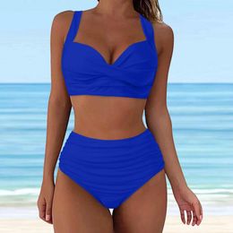 Women's Swimwear Women High Waisted Bikini Sexy Push Up Two Piece Swimsuits Vintage Swimsuit Retro Bottoms For Teen Girls