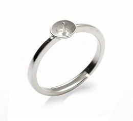 Simple Ring Jewelry Findings Sterling Silver 925 Stamped for DIY Making Pearl Ring Mount 5 Pieces7860985