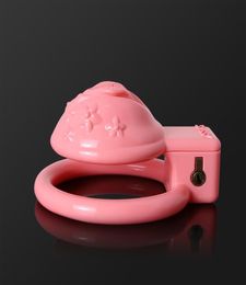 BDSM Pussy Vaginal Devices Cage Small Male Bondage Cock Cage Slave Penis Ring Sex Shop MKC160 Pink6547420
