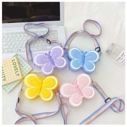 Butterfly Children's Crossbody Student Silicone Zero Wallet, Cute Bee One Shoulder Storage Bag, Women's Money Bag 80% factory wholesale