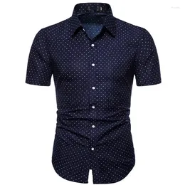 Men's Casual Shirts Fashion Printed Shirt British Style Ten Colour Large Size Short-sleeved