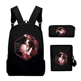 Backpack Harajuku Cool Elfen Lied 3D Print 3pcs/Set Pupil School Bags Laptop Daypack Inclined Shoulder Bag Pencil Case