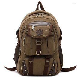 Backpack Fashion Men's Vintage Canvas School Bag Travel Bags Large Capacity 14 '' Laptop