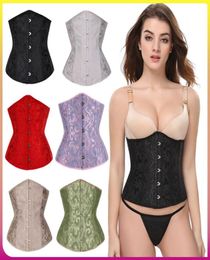 14pcs Plastic Boned Women Ps Size White Bridal Corset Fashion Lady's Waist Cincher Gothic Jacquard Underbust Bodyshaper XS-6XL6786717