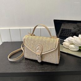 Evening Bags Beach Handbag Women Summer Simple Satchel Straw Solid Colour Totes Fashion Large Capacity Female Crossbody