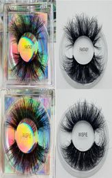 8D 25mm mink hair lashes long fluffy wispies fake eyelashes extension cruelty-free handmade lash eyelash packaging wispy square box packing messy styles7072614