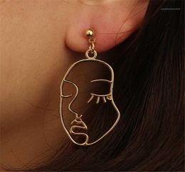 Ailodo Face Earrings 2020 Women Punk Gold Abstract Human Face Earrings Unique Design Party Banquet Dangle 19NOV5018702172
