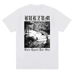 Women's T-Shirt Vintage Metal Band Burzums Album Cover Print Music T Shirt Men Women Fashion Casual Short Slve Plus Size T Shirt Unisex T240508
