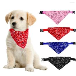 Dog Collars 1pc Random Pattern Pet Bandana With Adjustable Triangle Shape & Buckle Neck Scarf Puppy Cat Collar Bibs Saliva Towel