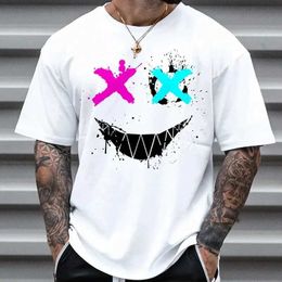 Men's T-Shirts 2024 Summer Mens New Fashion Digital Printing Short-Slved T-Shirt Loose Casual Daily Personty Strt Hip-Hop Tops T240508