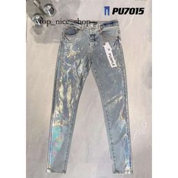 Purple Jeans Designer Denim Trousers Knee Skinny Straight Size 28-40 Motorcycle Trendy Long Straight High-end Quality Designer Jean Women Hole High Street Denim 9081