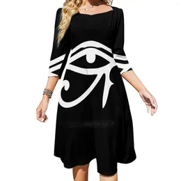 Casual Dresses Eye Of Horus Back Lacing Backless Dress Square Neck Evening Party Midi Sexy Egypt Egyptian