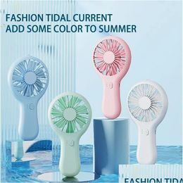 Party Favour Handheld Small Fan Cooler Portable Usb Charging Mini Silent Desk Dormitory Office Student Drop Delivery Home Garden Festiv Dhtte