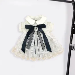 Dog Apparel Dress Lace RimS1 Big Bow Faux Pearl Design French Style INS Sweet Luxury Puppy Princess Skirt Pet Accessories