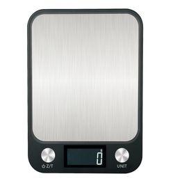 Flat Stainless Steel Kitchen Scale 5kg Rechargeable Electronic Scale Food Food Baking Grammes Weighing Platform 10kg4642667