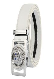 Leopard Automatic Buckle Leather Belts for Men Luxury Designer Mens Belt High Quality Business Men Belt Black White7079480