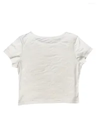 Women's T Shirts Star Crop Top Y2k Clothes Women Graphic Baby Tee Round Neck Short Sleeve Shirt 2000s Streetwear