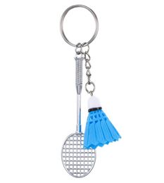 Mini badminton Keychain Bag Charm Pendant Ball Ornaments Women Men Kids Key Ring Sports Fans Souvenir Birthday Gift Whole7660563