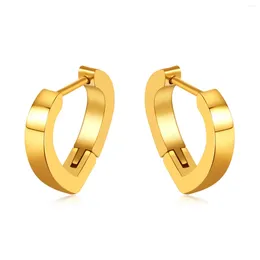 Stud Earrings Gold Colour Geometric Heart Stainless Steel Women Earring Fashion Beauty Jewellery