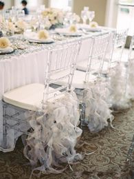 high quality ruffles chair covers organza classic wedding chair sashes new arrival bridal supplies decorations7858240