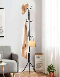 9 Hook Clothes Tree Coat Rack Metal Coat Handbag Scarf Hanger Saving Space Portable Hat Clothes Stand Bedroom Decor 2110298498359