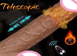 Realistic Dildo Female Masturbation Telescopic Vibrating Thrusting With Suction Cup Heating Penis Wireless Remote Dick For Women9594622