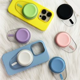 New Cute Oval Magnetic Base Silicone Grip Bracket For iPhone 12 13 14 15 Pro Max Finger Stand Holder Grip Holder Finger Stand