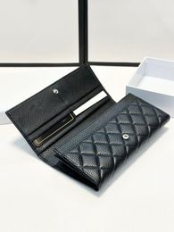 Fashion Designer Wallets Luxury Womens Cavior Graid Purses Letters Credit Card Holders Ladies Leather Plaid Money Clutch Bags
