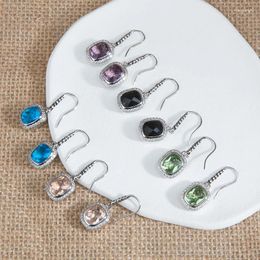 Dangle Earrings JADE ANGEL Drop With Amethyst And Diamonds Crystal Women's Luxury Jewellery Wedding For Women