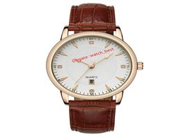 Cheap New Watches Rose Gold And Silver Colour Leather Strap Men Watch Fashion Students Wristwatches Quartz Mens Watches Whole2180229