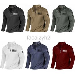 Men's T Shirts Plus Tees & Polos2022 men's outdoor sports fashion zipper stand collar long-sleeved stretch health cloth sweater Plus Tees