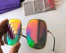 Gold Square Mirror Sunglasses 0414 Sonnenbrille Women Men Fashion Sun Glasses occhiali da sole uv400 protection with box4330125