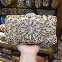 Totes XIYUAN Gold Colours Crystal Clutch Evening Bags Women Rhinestone Wedding Bridal Diamond Purse Metal Ladies Gemstone Handbags