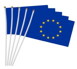 14x21cm 5pcs The Small EU flag European Union Flag the hand national flag with Pole Hand Waving4841239