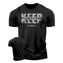 Men's T-Shirts Funny 3D Letter PrintT Shirt For Men Strength Earned Workout Gym Short Sleeves Muscle Tough Guy Oversized Casual O-neck Tops J240509