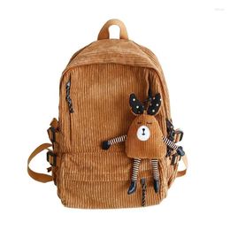 Backpack Corduroy 2024 Winter School Bag Brand High Quality Leisure Or Trvel For Women Large Capacity Solid