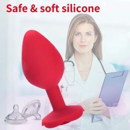 Rose Silicone Anal Butt Plugs Vibrators Vibrators Beginner G-Spot Vibrator for Women Nipple Clitoris