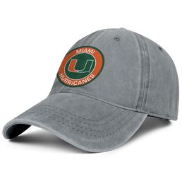 Stylish Miami Hurricanes Round Logo Unisex Denim Baseball Cap Cool Uniquel Hats football logo Football Green USA flag Core Smoke M7540097