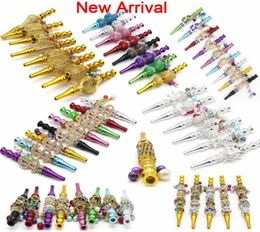 Portable Hookah Jewellery Shisha Gold Tips Pendant Mouthpieces 43 inches Luxury Bedazzled Cigarette Holder Vaping Accessories for H8649468