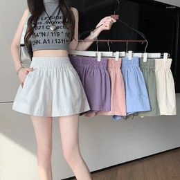 Women's Shorts 2024 Version Of Internet Celebrity Spicy Girl's High-end Washed Cotton Fabric Versatile High Waisted Wide Leg Pants