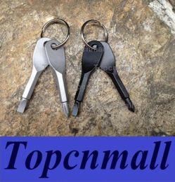 Multifunctional Pocket Tool Keychain Outdoor EDC Gear Keychains With Slotted Phillips Head Mini Screwdriver Set Key Rings topcnm7650004