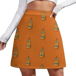 Skirts Pumpkin Mini Skirt Womans Clothing Miniskirt Woman Night Club Outfit